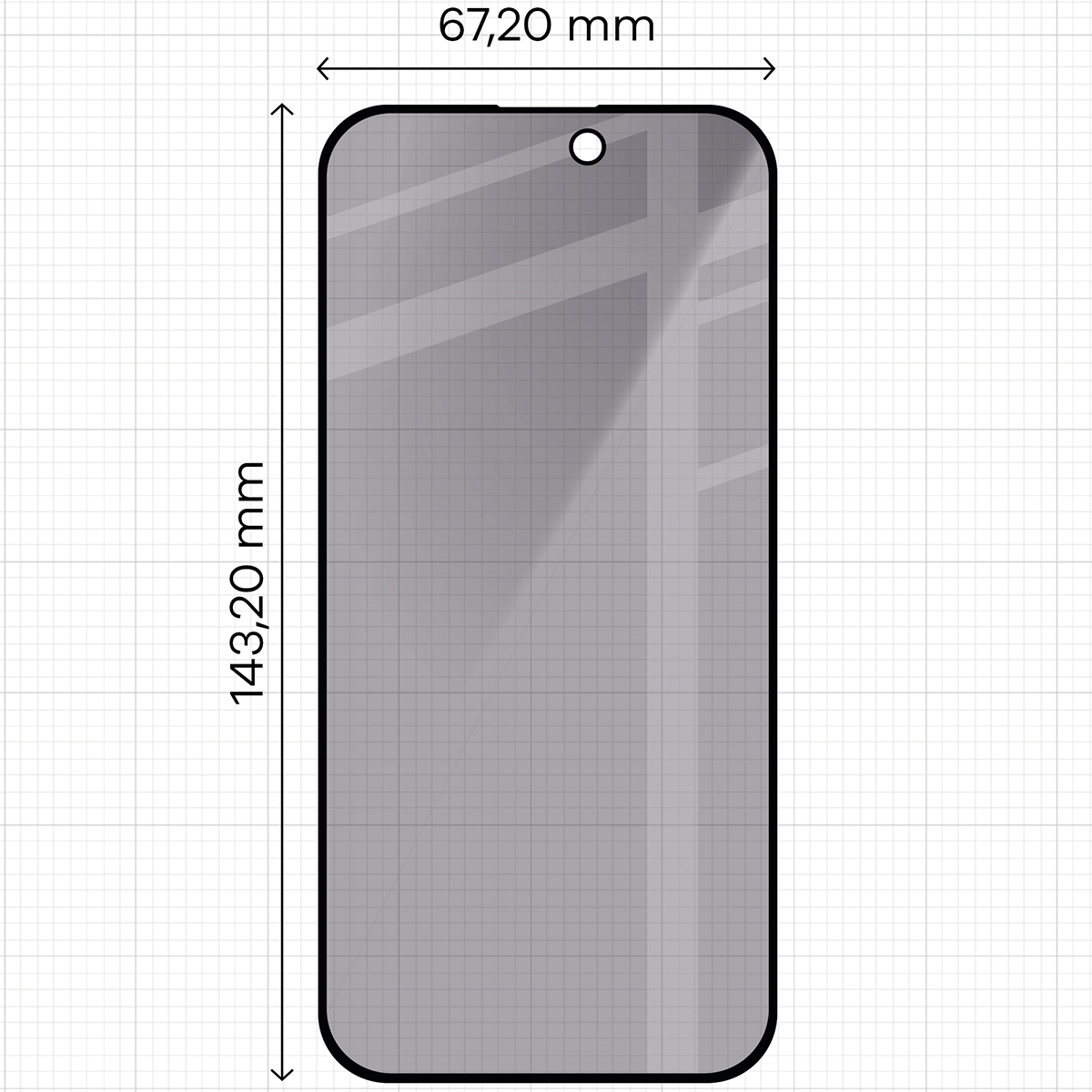 Zdjęcie na miarce szkła Bizon Glass Edge Shadow do Apple iPhone 15 Pro